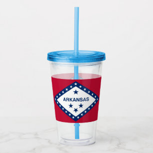 Patriotic Acrylic Tumbler with Arkansas flag, USA