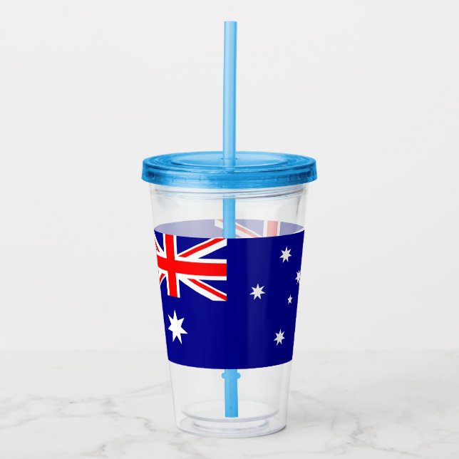 Patriotic Acrylic Tumbler with flag of Australia (Front)