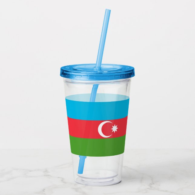 Patriotic Acrylic Tumbler with flag of Azerbaijan (Back)