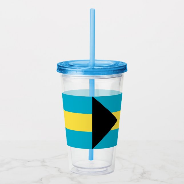 Patriotic Acrylic Tumbler with flag of Bahamas (Right)