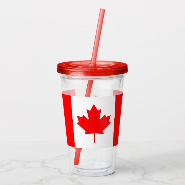 Patriotic Acrylic Tumbler with flag of Canada (Back)