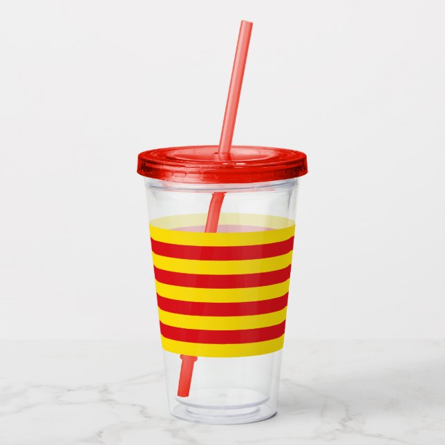 Patriotic Acrylic Tumbler with flag of Catalonia (Back)