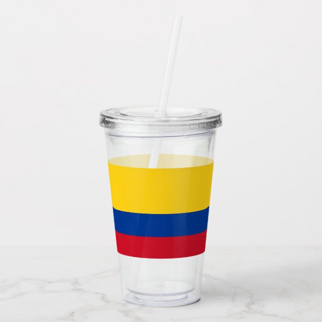 Patriotic Acrylic Tumbler with flag of Colombia (Back)