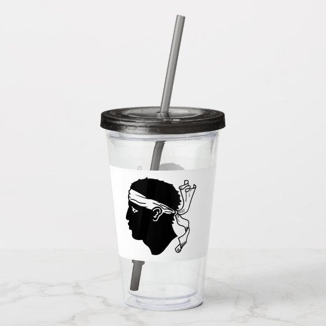 Patriotic Acrylic Tumbler with flag of Corsica (Back)