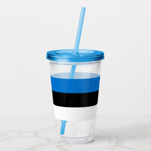 Patriotic Acrylic Tumbler with flag of Estonia