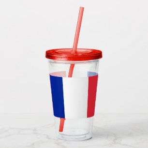 Patriotic Acrylic Tumbler with flag of France