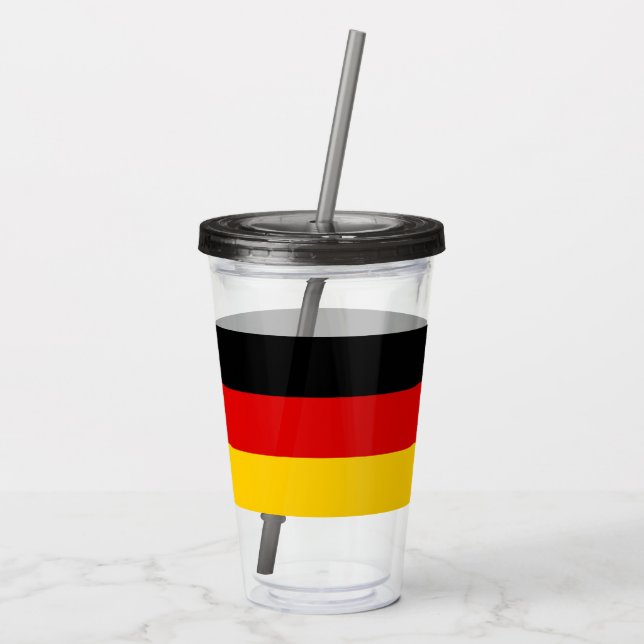 Patriotic Acrylic Tumbler with flag of Germany (Back)