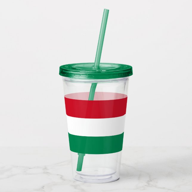 Patriotic Acrylic Tumbler with flag of Hungary (Back)