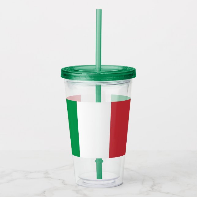 Patriotic Acrylic Tumbler with flag of Italy (Front)