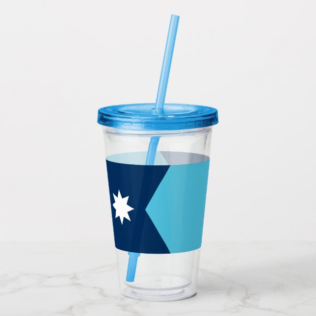 Patriotic Acrylic Tumbler with flag of Minnesota (Back)