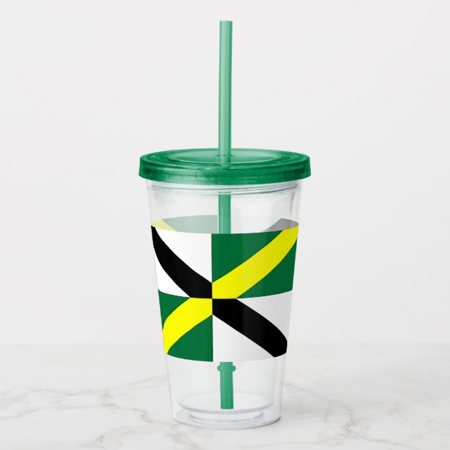 Patriotic Acrylic Tumbler with flag of Monterey (Front)