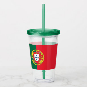 Patriotic Acrylic Tumbler with flag of Portugal