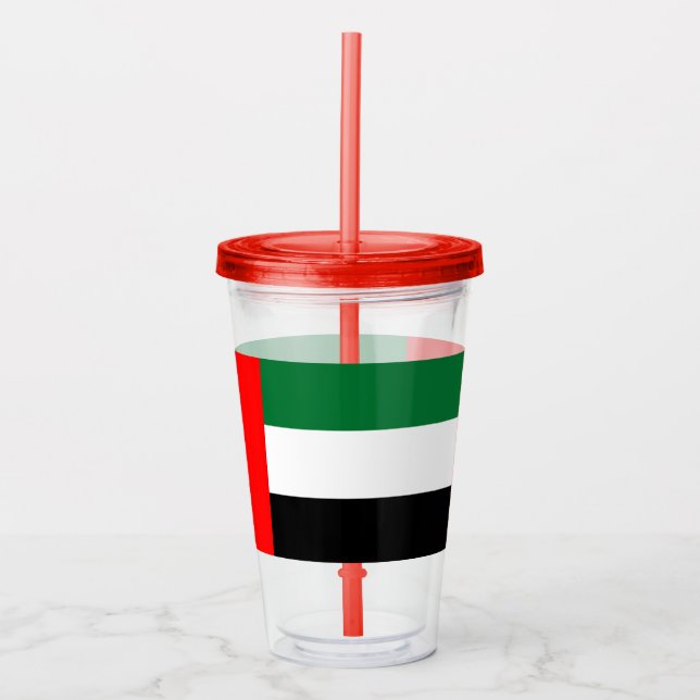 Patriotic Acrylic Tumbler with flag of UAE (Front)