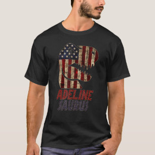 Patriotic Adeline Dino Adelinesaurus American Flag T-Shirt