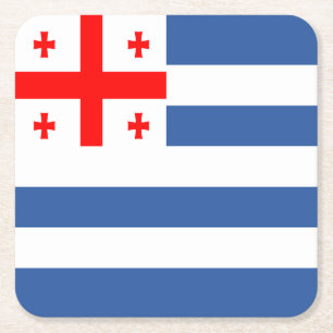 Patriotic Adjara Flag Square Paper Coaster