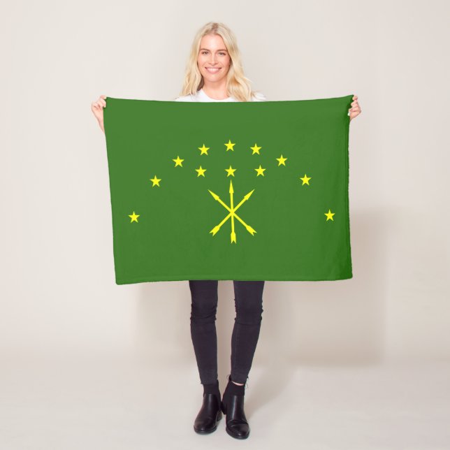 Patriotic Adygea Flag Fleece Blanket (In Situ)