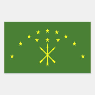 Patriotic Adygea Flag Rectangular Sticker