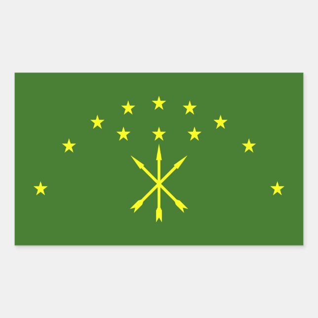 Patriotic Adygea Flag Rectangular Sticker (Front)