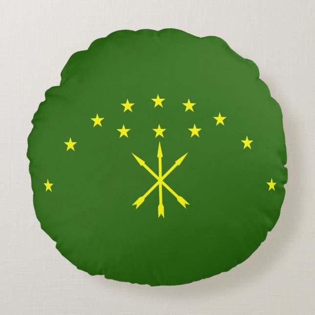 Patriotic Adygea Flag Round Cushion (Front)