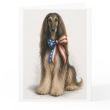 Patriotic Afghan Hound Greeting Card