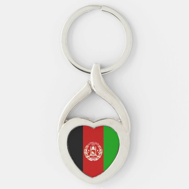 Patriotic Afghanistan Flag Key Ring (Front)