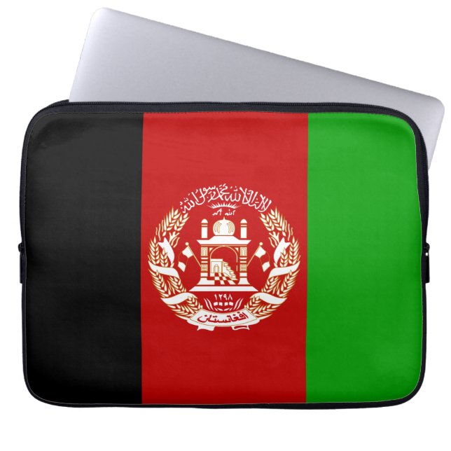Patriotic Afghanistan Flag Laptop Sleeve (Front)