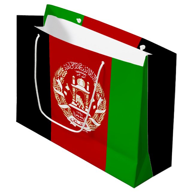 Patriotic Afghanistan Flag Large Gift Bag (Front Angled)