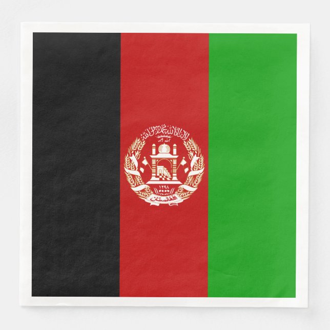 Patriotic Afghanistan Flag Napkin (Front)
