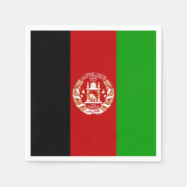 Patriotic Afghanistan Flag Napkin (Front)