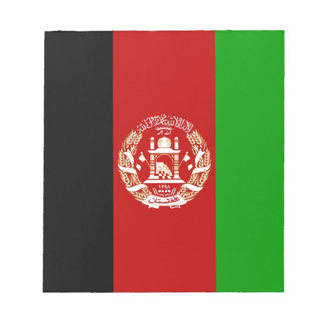 Patriotic Afghanistan Flag Notepad (Front)