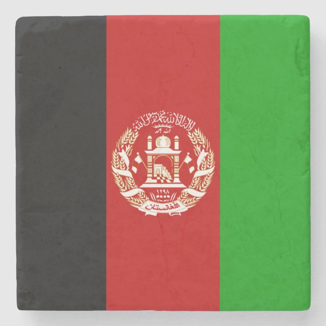 Patriotic Afghanistan Flag Stone Coaster (Front)