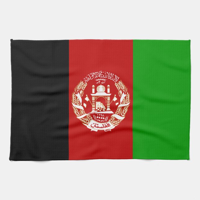 Patriotic Afghanistan Flag Tea Towel (Horizontal)