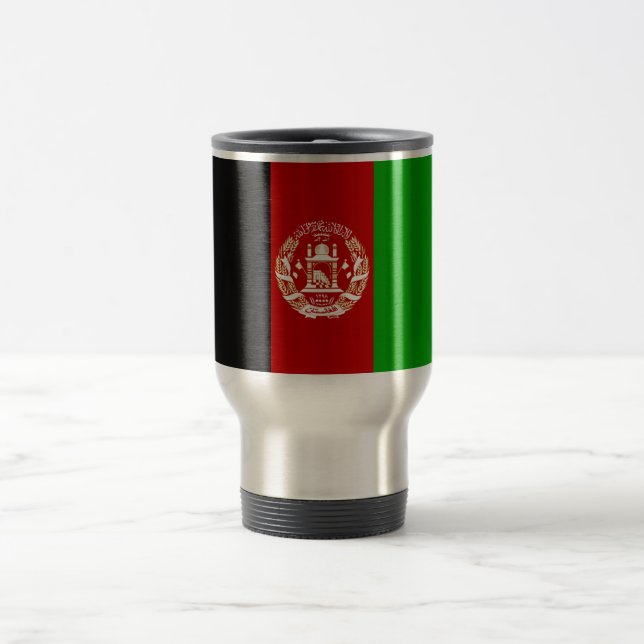Patriotic Afghanistan Flag Travel Mug (Center)