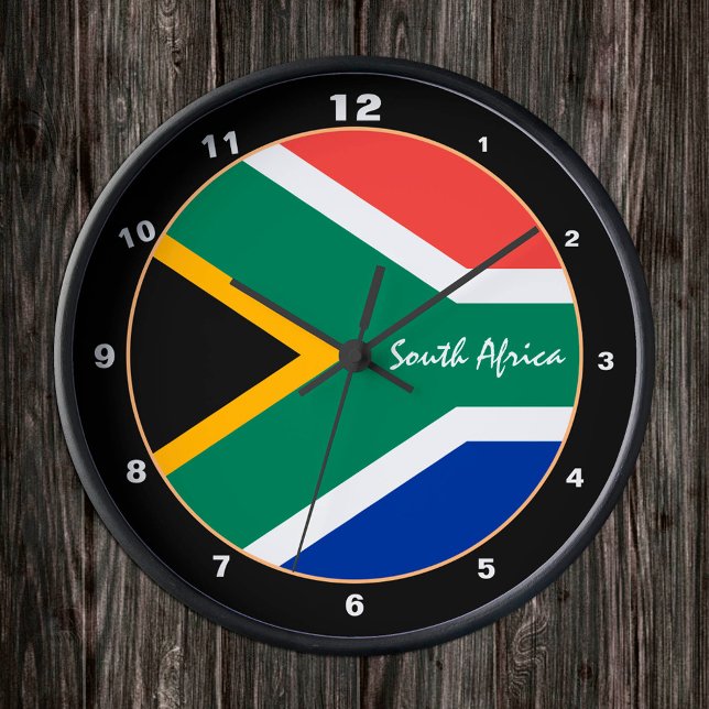 Patriotic African Flag, South Africa Home / design Round Clock (Creator Uploaded)
