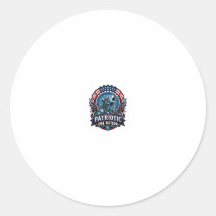 Patriotic Ai Freedom Wolf Cyberpunk Future Freedom Classic Round Sticker