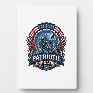 Patriotic Ai Freedom Wolf Cyberpunk Future Freedom Plaque