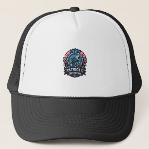 Patriotic Ai Freedom Wolf Cyberpunk Future Freedom Trucker Hat