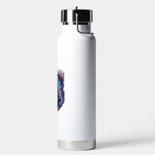 Patriotic Ai Freedom Wolf Cyberpunk Future Freedom Water Bottle