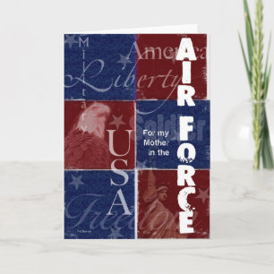 Patriotic Air Force Troop Support Card for Mother