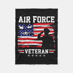 Patriotic air force veteran usaf flag american fleece blanket