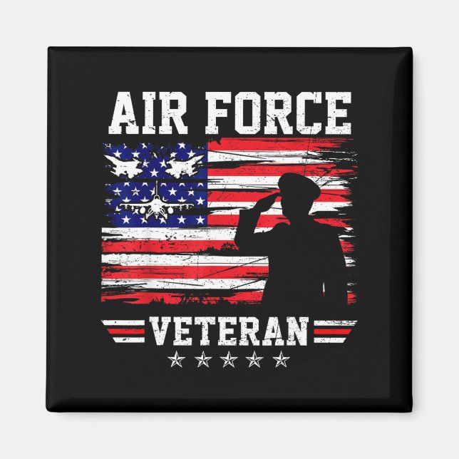 Patriotic air force veteran usaf flag american magnet (Front)