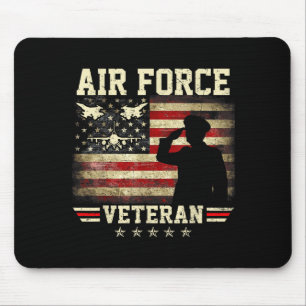 Patriotic air force veteran usaf flag us american mouse mat