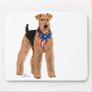Patriotic Airedale Terrier Mouse Mat