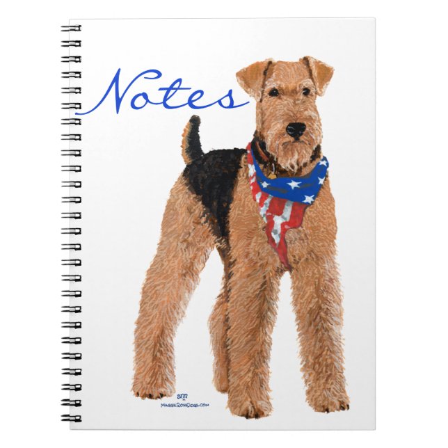 Patriotic Airedale Terrier Notebook (Front)