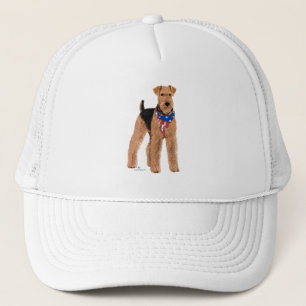 Patriotic Airedale Terrier Trucker Hat