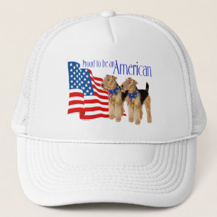 Patriotic Airedale Terriers Trucker Hat