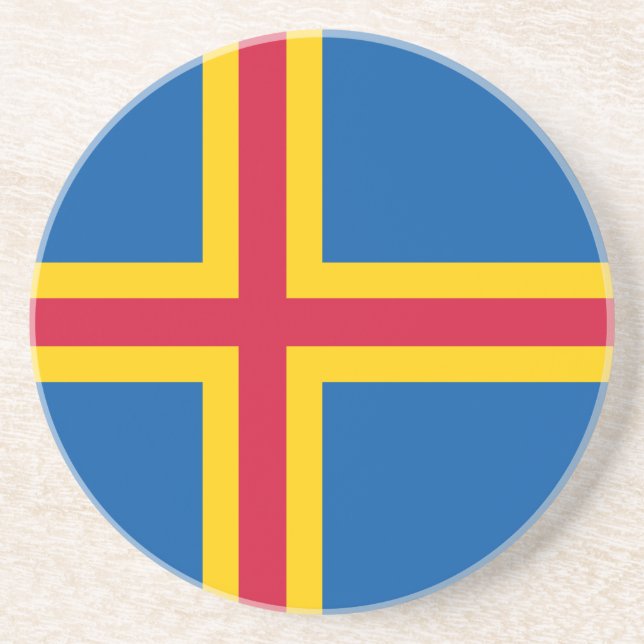 Patriotic Åland Islands Flag Coaster (Front)