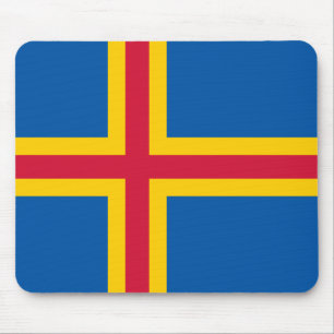 Patriotic Åland Islands Flag Mouse Mat