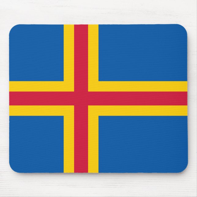 Patriotic Åland Islands Flag Mouse Mat (Front)