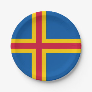 Patriotic Åland Islands Flag Paper Plate